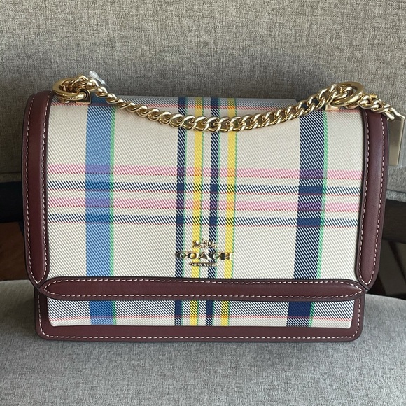NWT！COACH Klare Crossbody Bag With Plaid Print（COACH CBI85）fast shipping - Picture 1 of 8